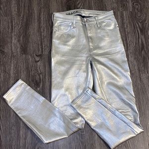 Highrise- Metallic- Denim jeans